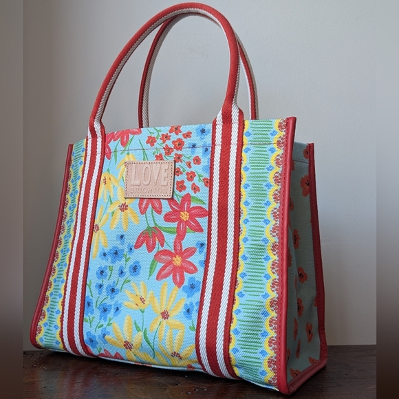 Brighton Floral Canvas Painterly Garden Carryall Style H10817 Vibrant Dopamine